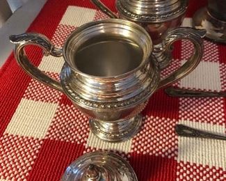 Lot 885. Antique Sterling Silver Coffee Set. 