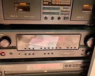 Lot 453 Audio Components: Yamaha KX W262 Tape Recorder/Player, Denon Auto Changer DCM 380, Denon A/V Receiver