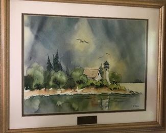 Original lighthouse Watercolor,