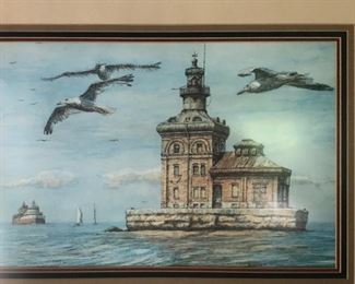 Toledo Light house, signed Kuschel , limited edition