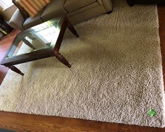 Cream colored shag rug, Ethan Allen