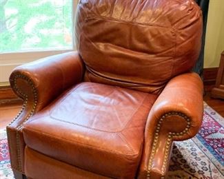 $450 - Leather Recliner with Nailhead Trim (38" W x 34" D x 38" H)