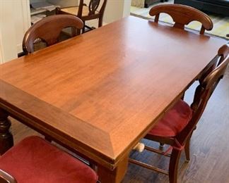 $350 - Extension Dining Table & 6 Chairs (55" L x 31.25" W x 32" H, each end extension adds 15.5 inches to length) 