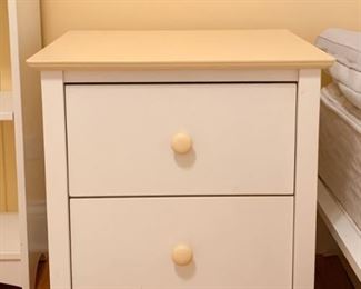 Cottage Style Nightstand (white with pale yellow top)
