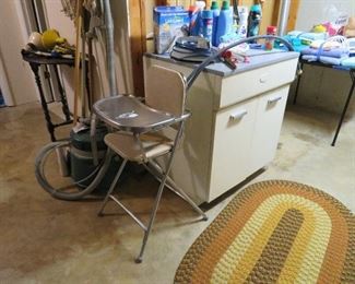 Vintage highchair and cabinet