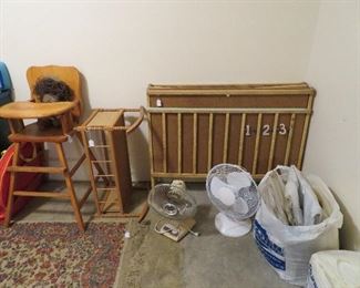 Vintage highchair and play yard