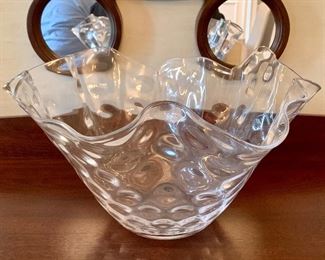 Item 23:  Large Art Glass Centerpiece Bowl (Made in Poland) - 17" x 10": $85