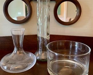 Decanter, Tall Vase and Serving Dish: $24
