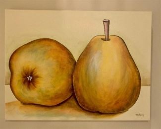 Item 82:  Crate & Barrel "Pears" print by Beneoig - 40" x 30": $150