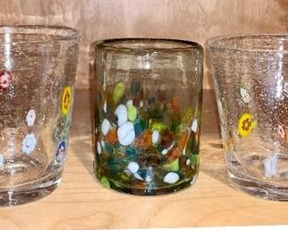 Lot of assorted murano style and seeded glasses: $12
