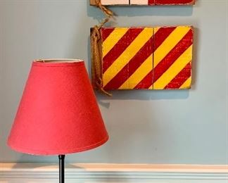 Item 117:  Nautical lamp - 23": $45 (red and white check is already sold)