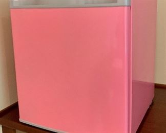 Item 120:  Hot pink mini fridge - 17.5" x 17.5" x 19": $75