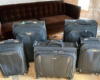 Item 158:  Samsonite suitcase (Back row:  We have 2!) - 19.5" x 10.5" x 30"                                                                             Item 157:  Samsonite carry-on suitcase (Front right sides:  We have 3!) - 14" x 8.5" x 24":                                                                                          Item 160:  Samsonite suitcase (Front row center) - 23.5" x 10" x 23.5":                