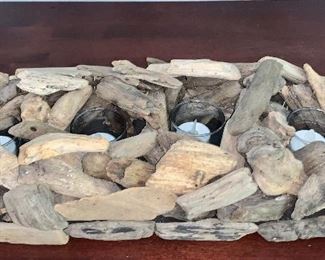Item 173:  Driftwood candle holder - 18" x 4": $28
