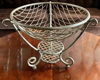 Item 170:  Heavy Metal Decorative Basket- 17.5" x 14.5"H: $38