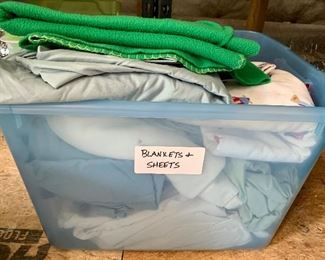 Lot of assorted blankets & sheets: $20