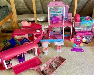 Lot of Barbie play items: $75