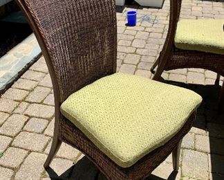 Outdoor Dining Wicker Chairs are sturdy and in good condition