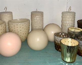 Lot of candles and holders: $20