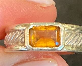 Item 224:  David Yurman Citrine Cable Ring in Sterling Silver and 14k Yellow Gold: $250