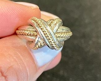 Item 225:  Tiffany Gold and Silver X Ring: $300