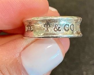 Item 222:  Tiffany Sterling Silver 1837 Ring: $95