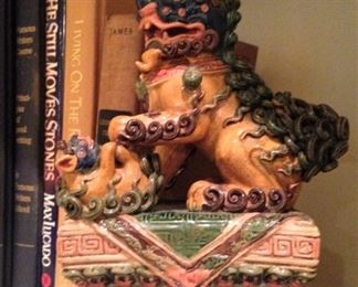 One of two foo dog bookends