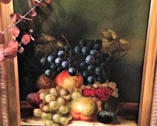 Fruit art with gold toned framed