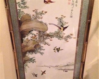 Framed Asian art