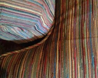 Colorful fabric on the chairs