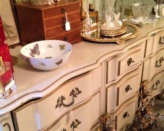 White French Provincial triple dresser