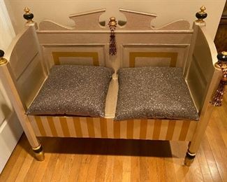 GREAT HAND PAINTED LOVESEAT SIZE BENCH W/PILLOWS $450 OR BEST OFFER