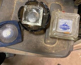 Glass ashtrays with advertising