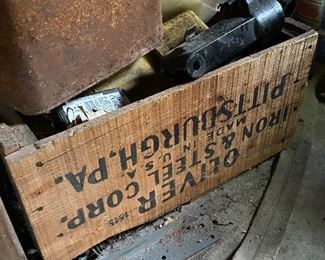Old wooden crate from Iron & Steel Corp.