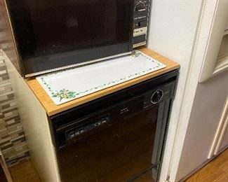 Portable dishwasher; microwave oven
