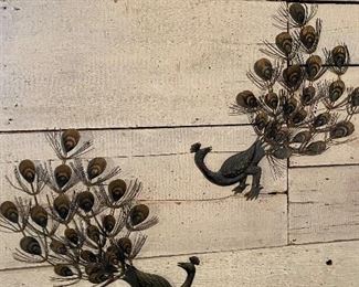 Metal peacock wall art