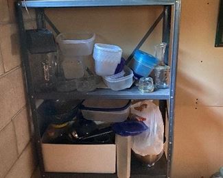Misc kitchen, metal shelving unit