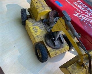 Vintage metal front loader toy