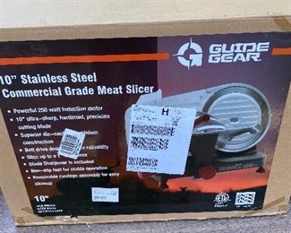 Guide Gear 10" Stainless steel commercial grade meat slicer NIOB opened but never used