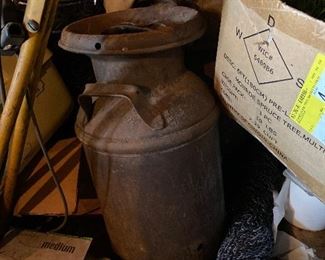 Vintage metal milk cans