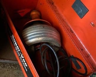 Super-Vee power drain cleaner in metal case