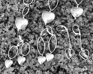 Silver 925 necklace, pendant or earrings.  Each sold separately.  Email for individual price.  