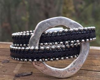 $55 FOR THIS CRAZY COOL LEATHER BRACELET WITH MAGNETIC CLASP.  