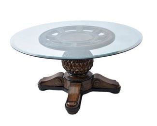 33. Glass Top Occasional Table