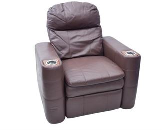39. Leather Armchair with Cupholders