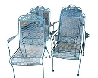 41. Set of Four 4 Metal Patio Chairs