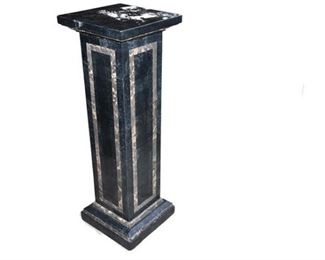 Faux Marble Columnar Plant Stand