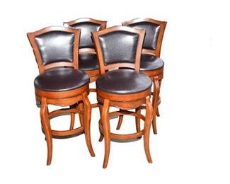 Set of Four 4 Upholstered Barstools