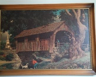 MCM period, Colonial America style print, after the original painting by Detlefsen. Asking $125.  Now only $100.