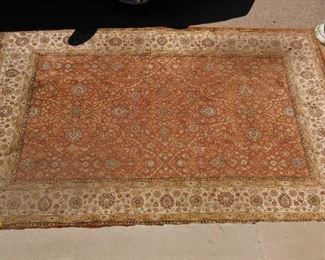 Made in Belgium, Imitation SILK Rug or Carpet, approximately 6' X 8', beautiful colors must be seen.  Long wearing 100% Viscos Pile. Asking 225.  Now at $150.